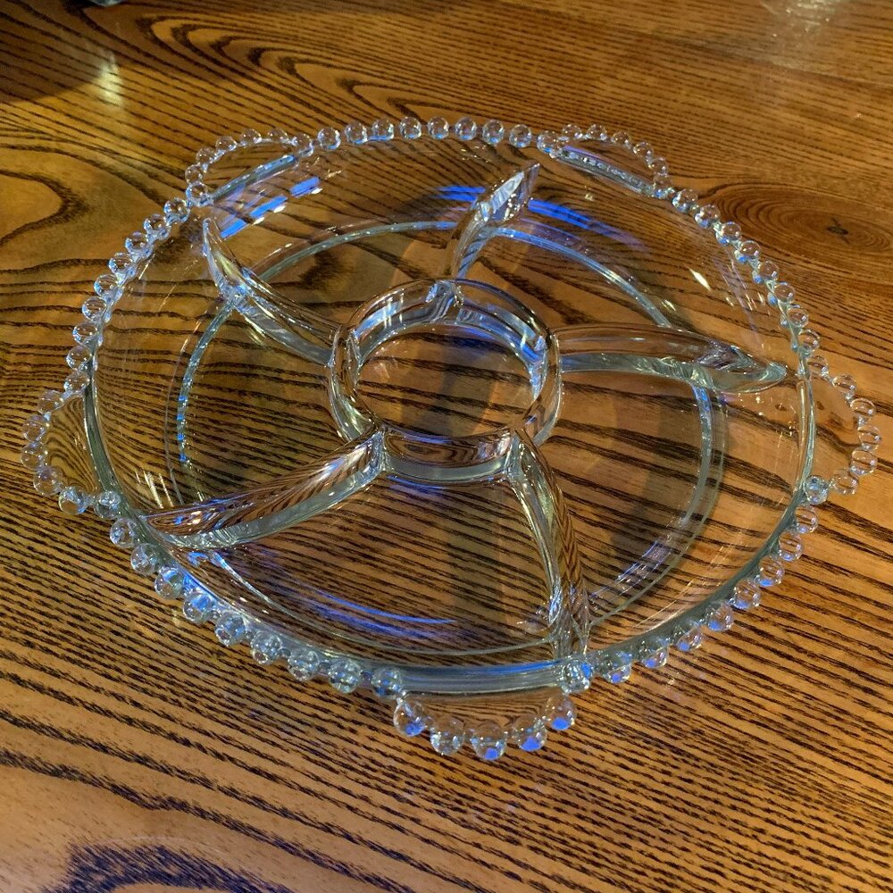 Vintage Imperial Candlewick 5 Section Platter